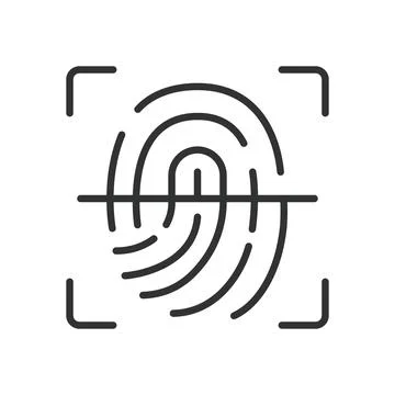 Identification icon in line design. identification, fingerprint, biometrics Stock-Illustration
