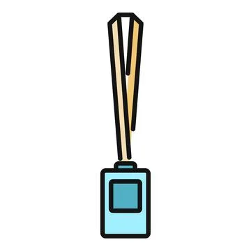 Identification lanyard with plastic id card badge icon Stock Illustration