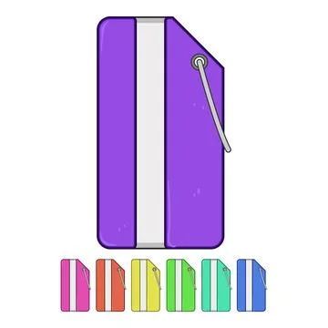 Identification luggage tag cartoon vector graphic Stock Illustration