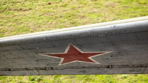 Identification mark of the Air Force of the Russian Federation, a five-poin.. Stock-Fotos