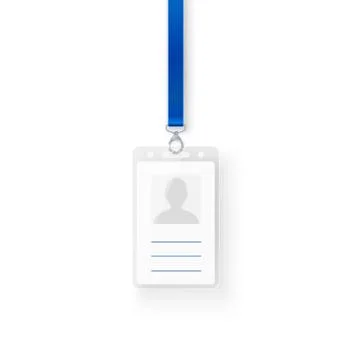 Identification personal plastic id card. Empty template of ID badge design wi Stock Illustration