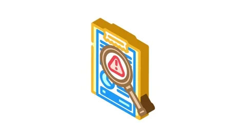 Identification risk isometric icon animation Stock Footage 327290436