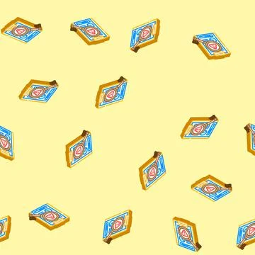 Identification risk isometric icon seamless pattern Illustration