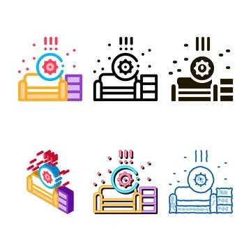 Identification of sanitary problems diversity in living room icon vector ou.. イラスト素材