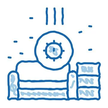 Identification of sanitary problems in living room doodle icon hand drawn ill Stock Illustration