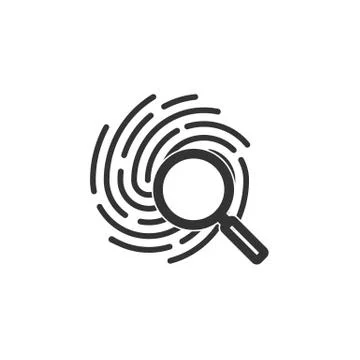 Identification symbol. Fingerprint icon. Vector illustrations. Flat design. Stock Illustration