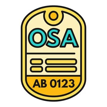 Identification tag with osa and alphanumeric code Ilustração Stock