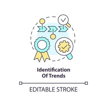 Identification of trends concept icon Stock Illustration