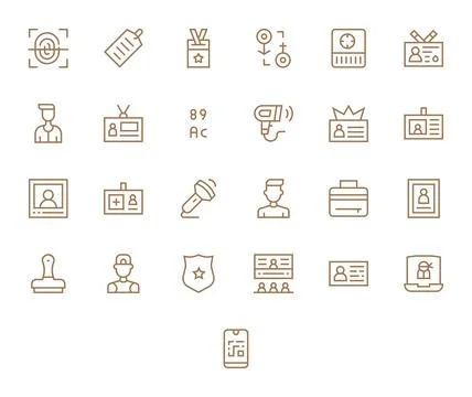 Identification Vector Graphics featuring 25 Regular Line Pixel Optimized 25.. Illustrazione stock