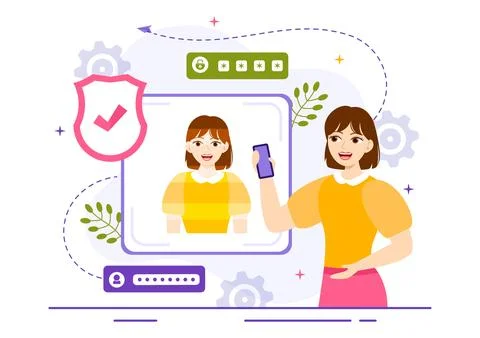 Identification Vector Illustration of Identity Card with Photo, Document, a.. Stock Illustration