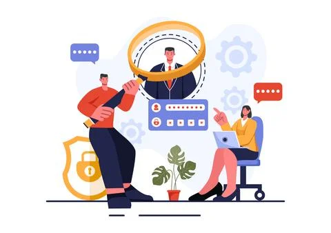 Identification Vector Illustration of an Identity Card with Photo, Document.. Illustrazione stock