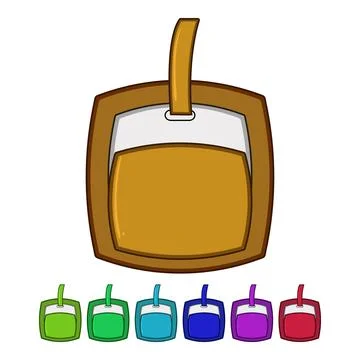 Identifier luggage tag cartoon vector graphic Stock Illustration