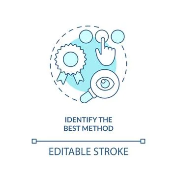 Identify best method turquoise concept icon Stock Illustration
