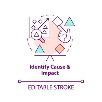 Identify cause and impact concept icon 스톡 일러스트