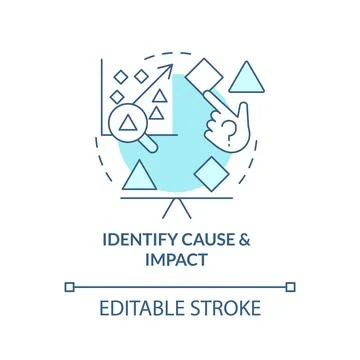 Identify cause and impact turquoise concept icon イラスト素材