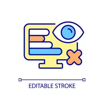 Identify computer problem RGB color icon Stock Illustration