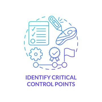 Identify critical control points blue gradient concept icon Stock Illustration
