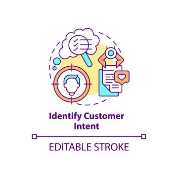 Identify customer intent concept icon Stock Illustration