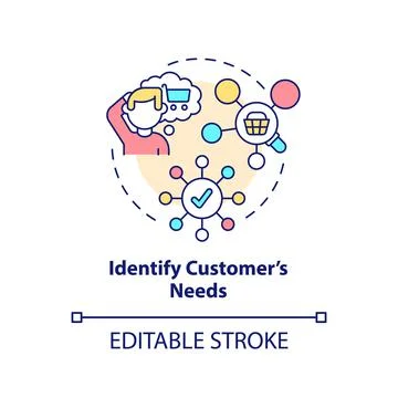 Identify customers needs concept icon Stock Illustration