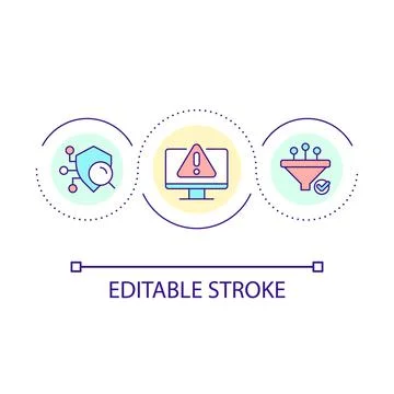 Identify digital problem loop concept icon Stock Illustration