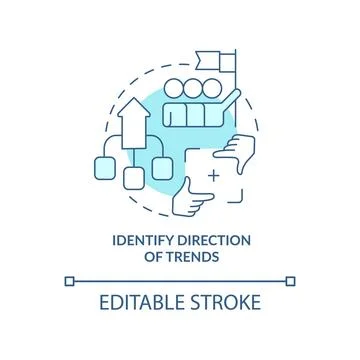 Identify direction of trends turquoise concept icon Stock Illustration