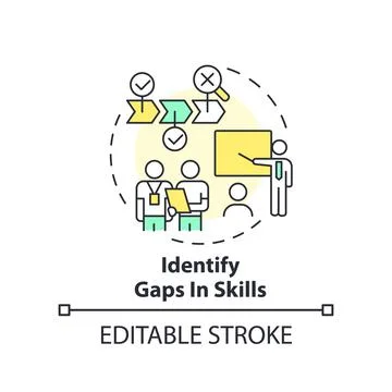 Identify gaps in skills concept icon Stock Illustration