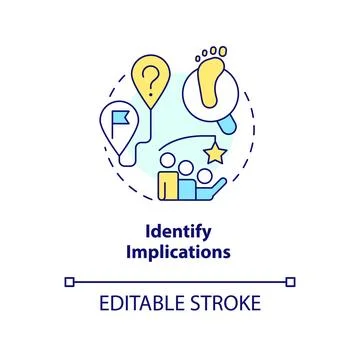 Identify implications concept icon Stock Illustration