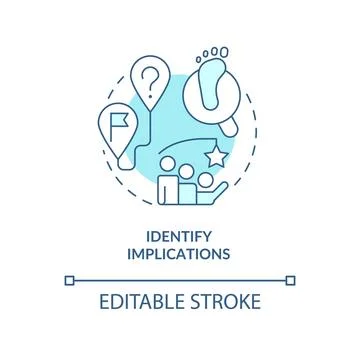 Identify implications turquoise concept icon Stock Illustration