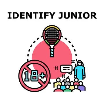 Identify junior age group for sport competition Stock Illustration