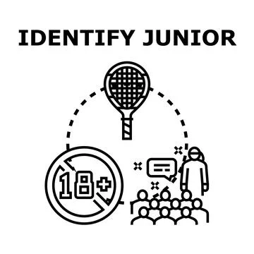 Identify junior age group for sport competition Stock Illustration