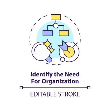 Identify need for NGO multi color concept icon 스톡 일러스트