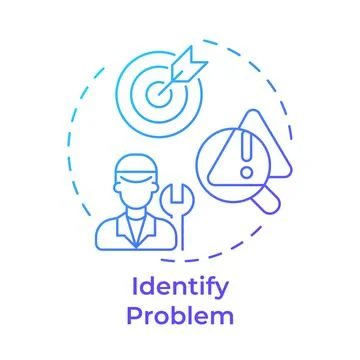 Identify problem blue gradient concept icon Stock Illustration