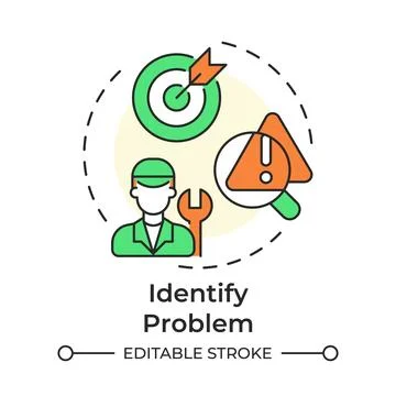 Identify problem multi color concept icon Stock Illustration