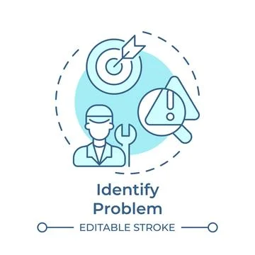 Identify problem soft blue concept icon Stock Illustration