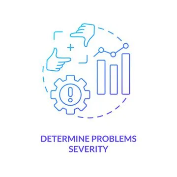 Identify problems severity blue gradient concept icon Illustrazione stock