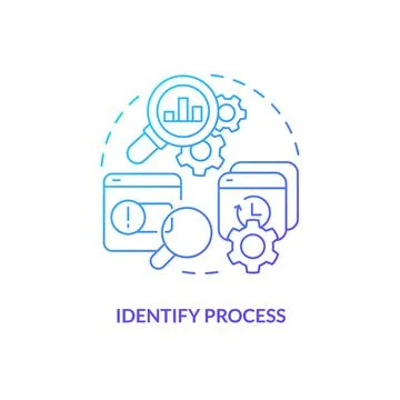 Identify process blue gradient concept icon Stock Illustration
