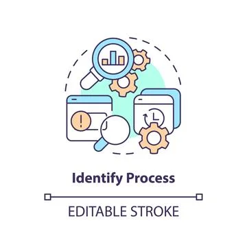 Identify process concept icon Illustrazione stock