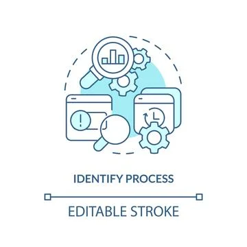 Identify process turquoise concept icon Stock Illustration