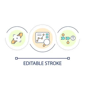 Identify research object loop concept icon イラスト素材