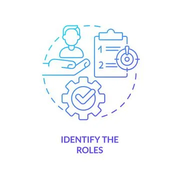 Identify roles blue gradient concept icon Illustrazione stock