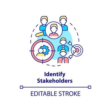 Identify stakeholders concept icon Stock Illustration