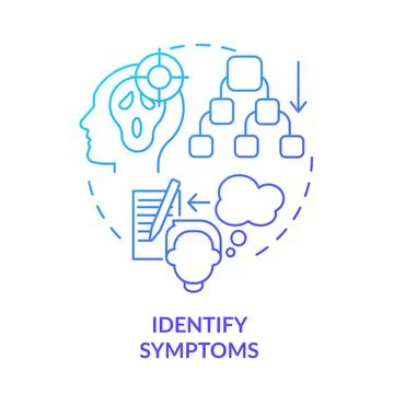 Identify symptoms blue gradient concept icon Illustrazione stock