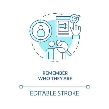 Identify target audience turquoise concept icon Stock Illustration