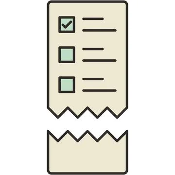 Identify tear-off checklist icon vector on white Stock Illustration