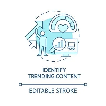 Identify trending content turquoise concept icon Stock Illustration