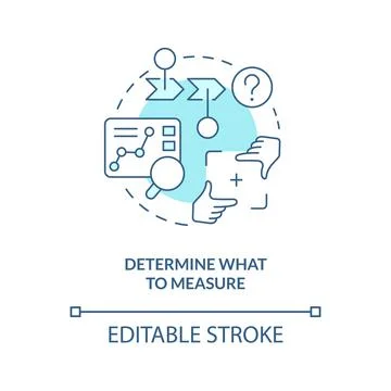 Identify what to measure turquoise concept icon Stock Illustration