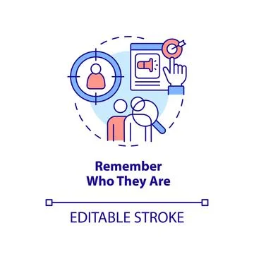 Identify your audience concept icon Stock Illustration