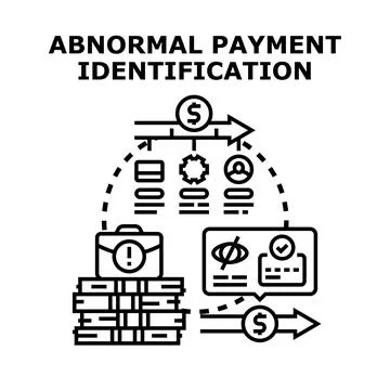 Identifying abnormal payment transactions for fraud detection Stock Illustration