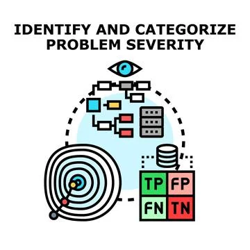 Identifying and categorizing problem severity for risk analysis Illustrazione stock