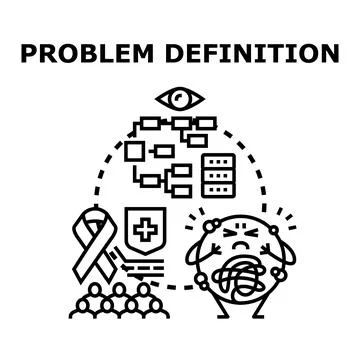 Identifying and defining a complex problem concept Stock Illustration